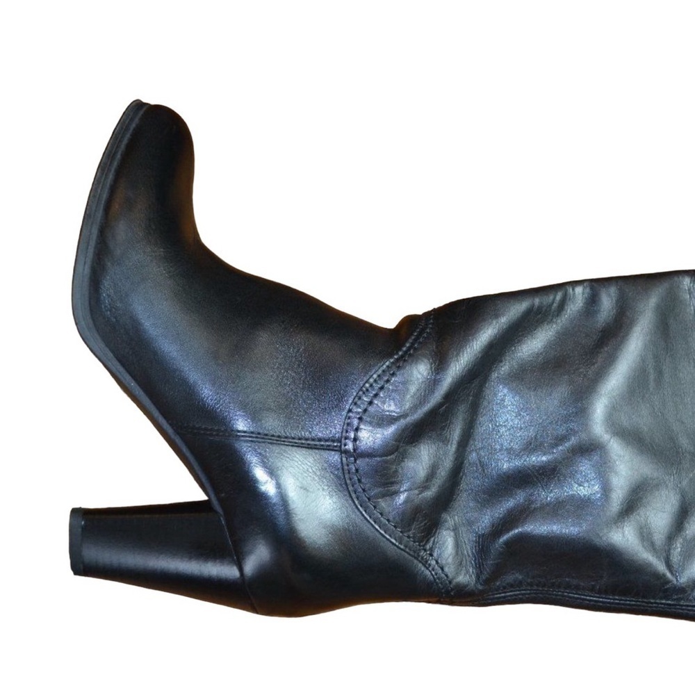EUROSUOLE Italia Genuine leather Italian over the knee High-boots black 6 - Picture 2 of 15